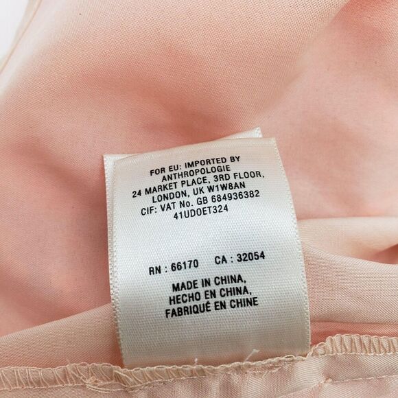 Leifsdottir Anthropologie Blouse Womens 8 Sheer Peplum Mesh Short Sleeve Top - Picture 10 of 11